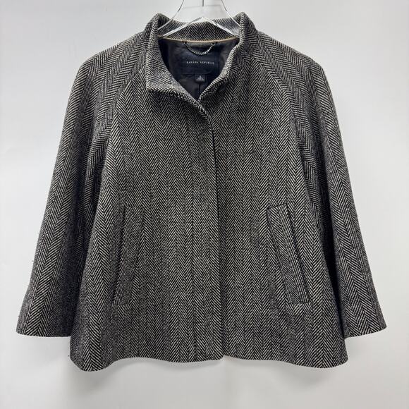 Banana Republic Wool Cropped A-Line Herringbone Jacket Sz Small S - Picture 1 of 7